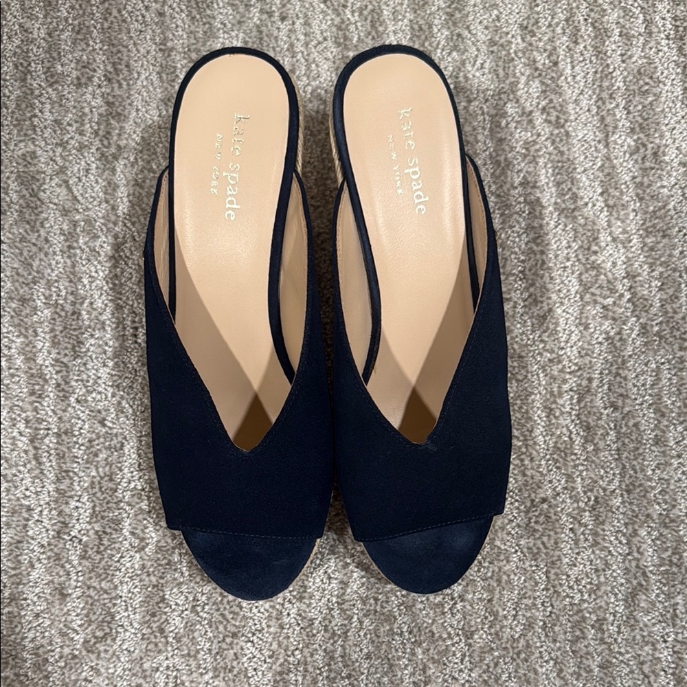 kate spade Black Slingback Peep-Toe Flats